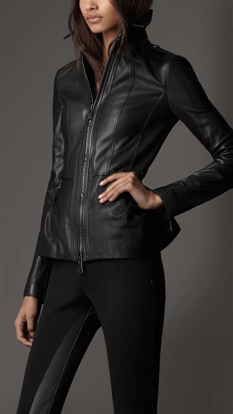 burberry peplum leather jacket|burberry coats for women.